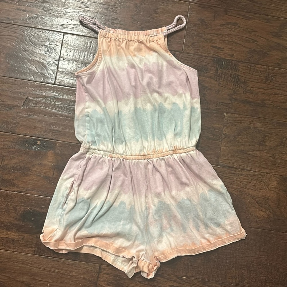 Tie dye romper, size medium, girls 8-10